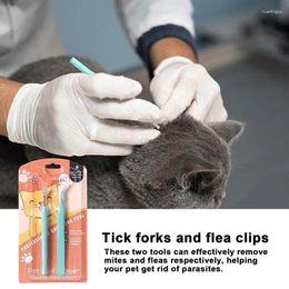 Dog Apparel Tick Remover Stainless Steel Tweezers Pull Pet Cat Clamp Accessaries Mite Flea For Outdoor Activities Extractor