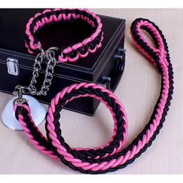 Dog Collars Nylon Collar Leash Set For Large Handmade Strong Bully Shepherd Pet Product Lead
