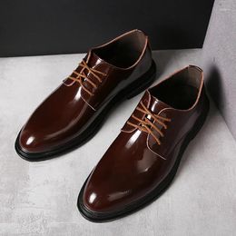 Casual Shoes Men's Leather Fashion Pointed-toe Formal Business Dress Versatile Comfortable 38-44