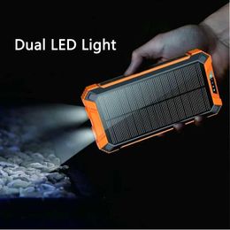 Cell Phone Power Banks Waterproof outdoor solar cell pack with large capacity of 20000Mah and 30000MAh emergency wireless power pack 4-wire universal J0428