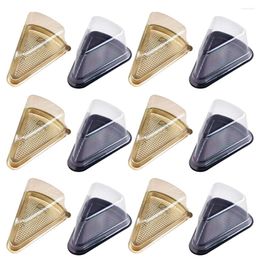 Decorative Figurines 40 Pcs Packing Box Disposable Paper Cups Cupcake Triangular Boxes Packaging Cover Plastic Cakes Container Blister