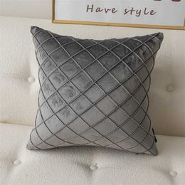 Cushion/Decorative Solid Colour Velvet Cushion Covers Plaid cases 45*45cm Nordic Home Decor s Cover for Sofa Cojines Cushion Case