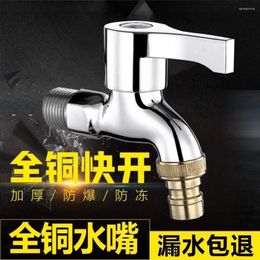 Bathroom Sink Faucets All Copper Washing Machine Faucet 4-point Universal Thickened Threaded Mop Pool Tap Water