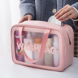 portable makeup bag Large capacity travel storage toiletry Waterproof transparent cosmetics 240419