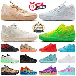 Mit Box 2024 Designer 1.0 2.0 3.0 Herren Basketballschuhe Rick und Morty Black Purple Cat Galaxy Red Blast Queen City Blue Männer Outdoor-Trainer Sport Sneakers 36-46