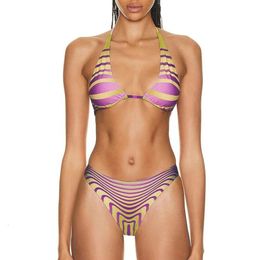 New Swimsuit Bikini Semi Gloss Fabric Fixed Edition Printed Sexy Swimsuit for Women's Swimwear