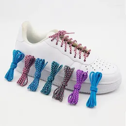 Shoe Parts 1 Pair Durable 3mm Double Color Shoelaces Adult Leather Moutain Boots Laces 60-180cm Rubber Sneakers 7 Colors Shoes Accessories