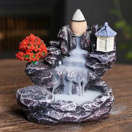 Backflow Incense Holder Waterfall Incense Home Decor Aromatherapy Ornament Incense Cones with Backflow Incense Cones 240424