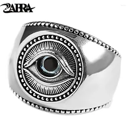 Cluster Rings ZABRA 2024 S925 Silver Jewellery Vintage Punk Demon Eye Man Ring Trendy Valentine's Day Gift