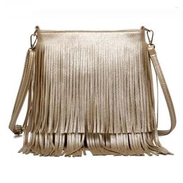 Bag Fashion Long Tassel Women Shoulder Bags PU Leather Handbag Golden Crossbody For Messenger Bolsa Franja