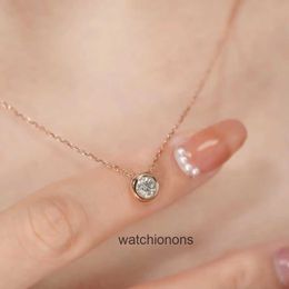 High Quality Luxury Necklace Cartter version Classic Single Diamond Thick Plated 18K Gold One UFO Neckchain Bubble Collar Chain Womens Edition