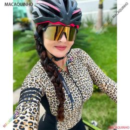 Racing Sets Macaquinho Women's Bike Long Cycling Jumpsuit Clothes 2024 Cyclist Kit To Brasil Pedal Suit