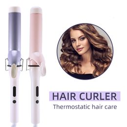 40mm Hair Curler Water Wave Curl Machine Ceramic Fast Heating Curling Iron LCD Display Rotating Roller Auto Rotary Styling Tool 240423