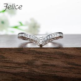 Cluster Rings Felice 2mm Moissanite Heart Shape Wedding Band For Women 925 Sterling Silver D Colour Lab Diamond Classic Ring Jewellery