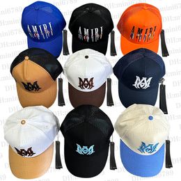 AMIRIr hat mesh baseball cap classic canvas sports cap AM embroidered letter cap fashionable trucker cap tennis cap unisex summer sun hat.