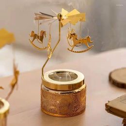 Candle Holders Carousel Spinner Thermal Stand Rotary Tray Candlestick Rotating Decoration Revolving Lantern Romantic Ornament