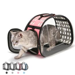 Strollers Pet Carrier Bag For cats Folding Cage Collapsible Crate Handbag Plastic Carrying Bags Pets Supplies Portable cat Carrier Bag