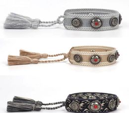 Fashion Friendship Bracelet for Men Women With Metal Stones Adjustable size3728584