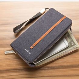 Wallets Canvas Slim Wallet Fashion Classic Multi-position Male Purse Card Holders Large Capacity