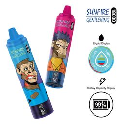 Original Sunfire Tornado 18000 Puffs Disposable E cigarettes Vape Pen 25ml Pod 850mah Rechargeable Battery China wholesale vaper desechable RM puff 18k 20k 20000