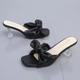 Slippers Elegant Woman Heeled Shoes Women's Slipper Sandals For Women Summer Funky Loafers Wedge Heel Luxury Fashion