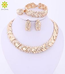 2021 Fashion Dubai Gold Colour Jewellery Sets Costume Big Design Gold Colour Nigerian Wedding African Beads Jewellery Sets5204398