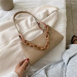 Bag Chic Chain Shoulder Women 2024 Summer Alligator Pattern PU Leather Handbags And Purses Vintage Retro Daily Flap Travel Totes