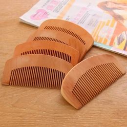 2024 1 Pcs Natural Peach Wood Comb Close Teeth Anti-static Head Massage Beard Hair Care Wooden Tools Beauty Accessories- for Natural Wood Head Massage