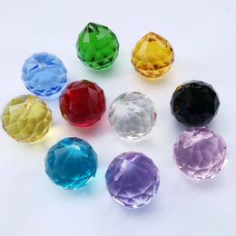 Garden Decorations Color Crystal Prism Faceted Ball Hanging Pendant Chandelier Parts Crystals Suncatcher Rainbow Maker Home Wedding Decor