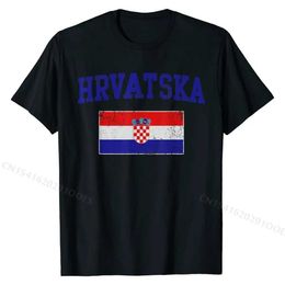 Men's T-Shirts Hrvatska Croatia Flag Croatian Retro Fade T-Shirt Cotton Casual Tops Ts Plain Mens Tshirts Gk T240425