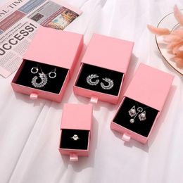 Jewellery Pouches Wholesale 24Pcs/lot Ring Earring Packaging Gift Box Drawer Paper Necklace Bracelet Storage Case For Store