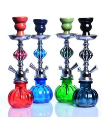 Portable Hookah Shisha Set Water Smoking Pipe 280mm Mini Colorful Glass Lantern Shape Bar Pub Sheesha Narguil Nargile Kit Accessor3769615