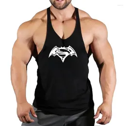 Men's Tank Tops Cotton Shoulder Strap Bodybuilding Stringer Top Mens Fitness Singlets Muscle Shirt Summer Gym Clothing Sports Vest