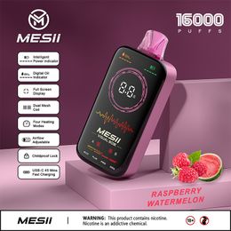 Newest Fast Shipping MESII 16000puffs Airflow Adjustable full screen vape 15k Puff 15k vapes 16k digital vaper 15 Colours Vs Fumot big display screen smart vape