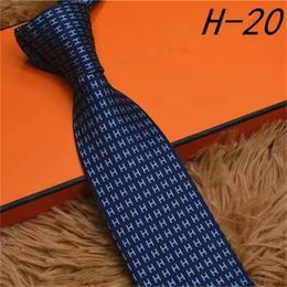 Fashions Mens Printed 100% Tie Silk Necktie black blue Aldult Jacquard Solid Wedding Business Woven Design Hawaii Neck Ties with box