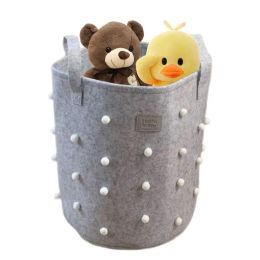 Baskets New Foldable Dirty Laundry Basket Cotton Linen Round Organizer Bucket Room Clothes Toys Large Capacity Household Storage Baskets