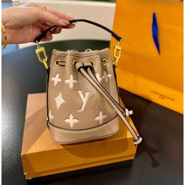 Lvse NANO NOE Louiseviutionbag Shoulder Bags Women Genuine Leather Handbags Louiseviution Luxury Designer Bag Top Quality Bucket Purse L 2234