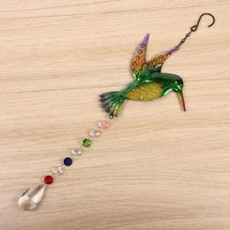 Decorative Figurines Colorful Hangable Crystal Decoration Fashion Hummingbird Home Hanging Pendant Room