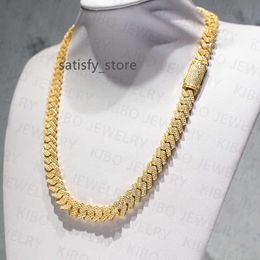 fashion Silver 925 moissanite cuban 2024 necklace men silver 12mm cuban link chain pass diamond tester VVS cuban chain