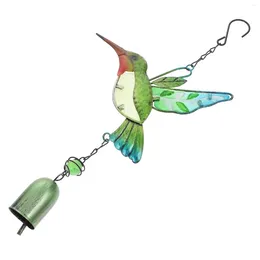 Decorative Figurines Wrought Iron Wind Chime Hummingbird Craft Pendant Decor Glass Decoration Outdoor Hanging Beautiful Yard