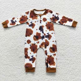 Clothing Sets 2024 Boy Jumpsuit Baby Rompers Classic Design Cartoon Cow Long-Sleeved RTS Fashion Style
