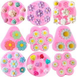 Moulds Daisy Chrysanthemum Plumeria Rose Flower Silicone Mold Cupcake Fondant Cake Decorating Tools DIY Chocolate Cookie Baking Moulds