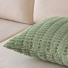 Cushion/Decorative Green Cushion Cover Corduroy Solid Colour case Decorative s for Sofa LivingRoom 45x45cm Throw Cover Home Decor