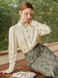 Women's Blouses FSLE Design Sense Chinese Style Light National Top Shirt For Women 2024 Spring Ly Elegant Female 24FS11044