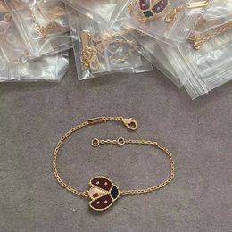 Famous designers design gorgeous bracelets for women Single Flower Ladybug Bracelets Rose Gold Advanced with common vnain