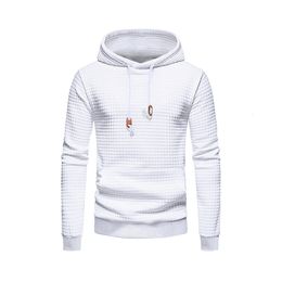 Autumn Sports Casual Mens Sweatshirt Fashion Simple Solid Color Long Sleeve Hoodie Slim Running Fitness Knitted Top Pullover 240428