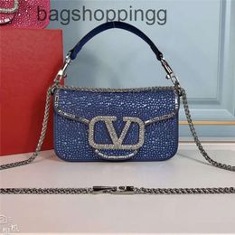 Light Letter Square Valenttiinos Messenger Handbag Designer Single Crystal Shiny Small Portable Luxury Purse Shoulder Bags New Bag Magnetic Buckle XPKB