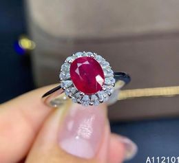 KJJEAXCMY fine Jewellery S925 sterling silver inlaid natural ruby new girl noble ring support test Chinese style selling8215070