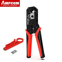 Tools AMPCOM RJ45 Crimping Tool Ethernet Network LAN Cable Crimper Cutter Stripper Plier 8P RJ45 6P RJ12 RJ11 for Modular Connector