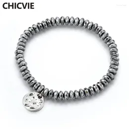 Charm Bracelets CHICVIE Custom Handmade Bracelets& Bangles Beads For Women Stainless Steel Jewellery Making SBR190020